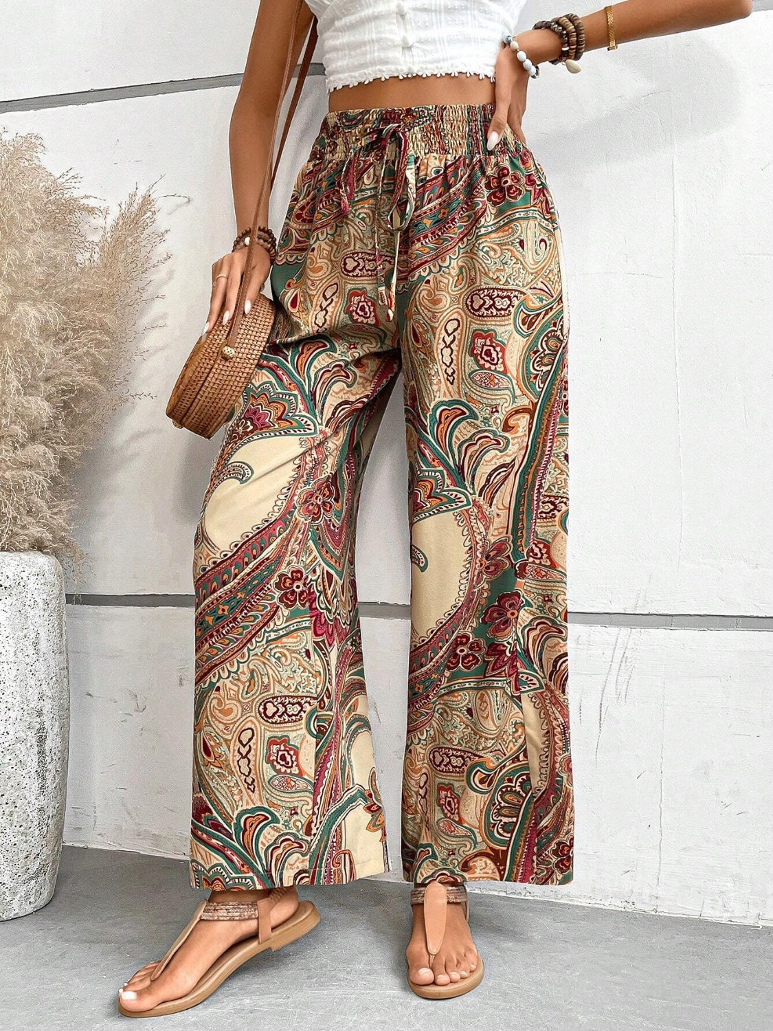 PREORDER- Printed Wide Leg Pants