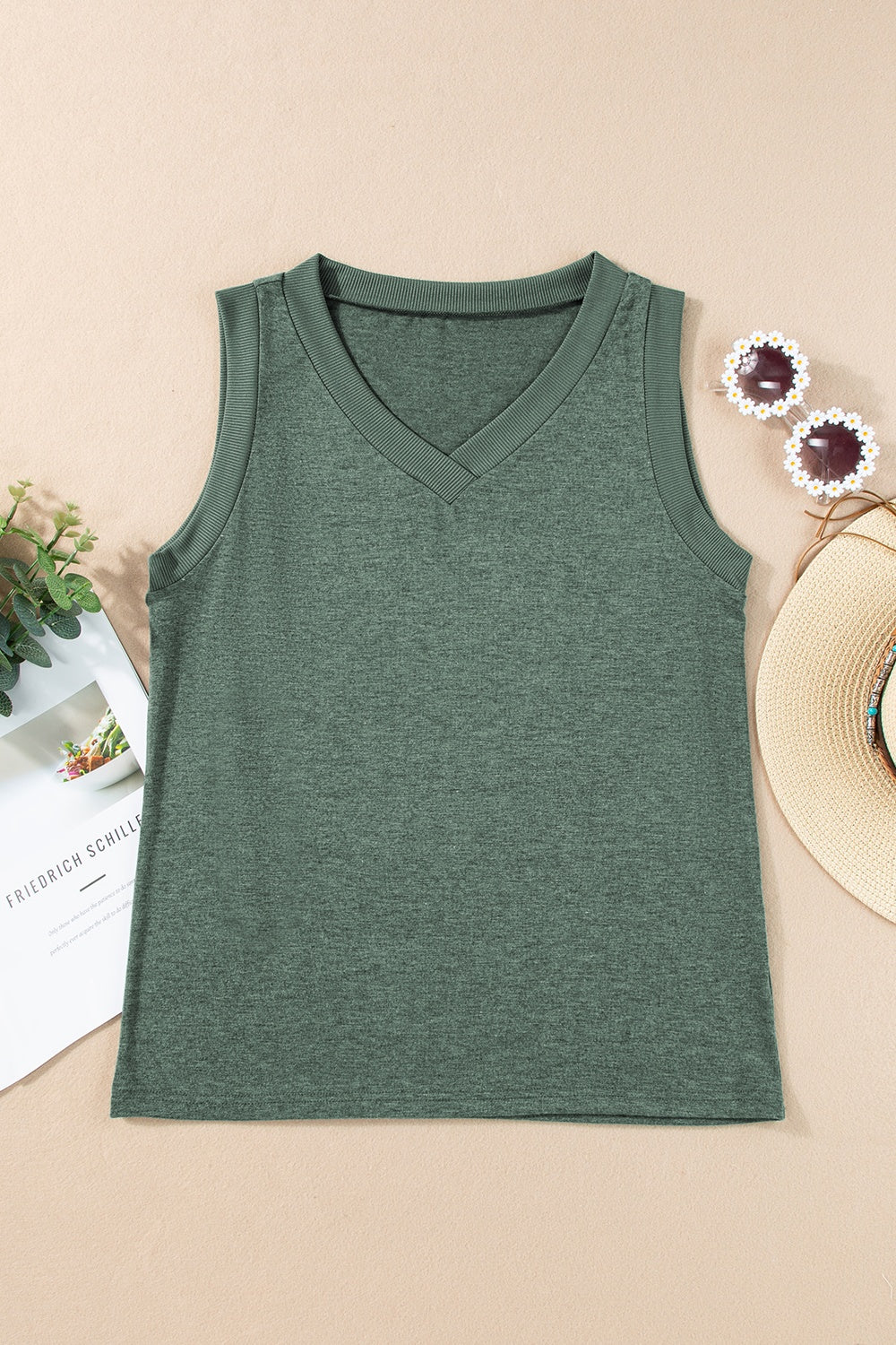 PREORDER- V-Neck Wide Strap Tank