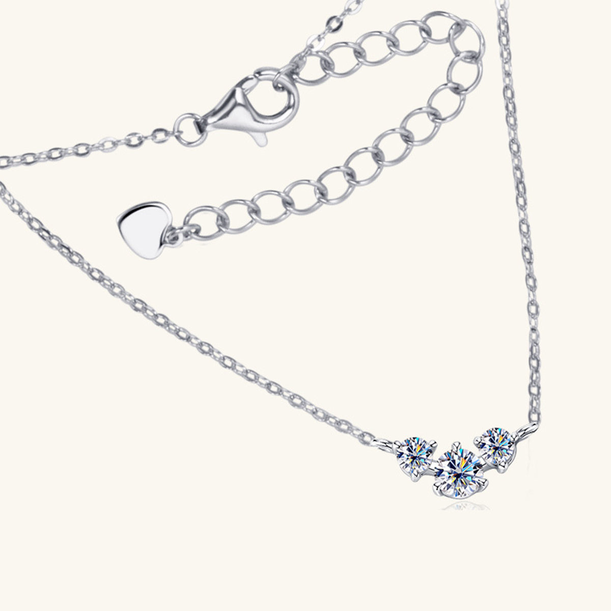 PREORDER- 925 Sterling Silver Inlaid Moissanite Necklace