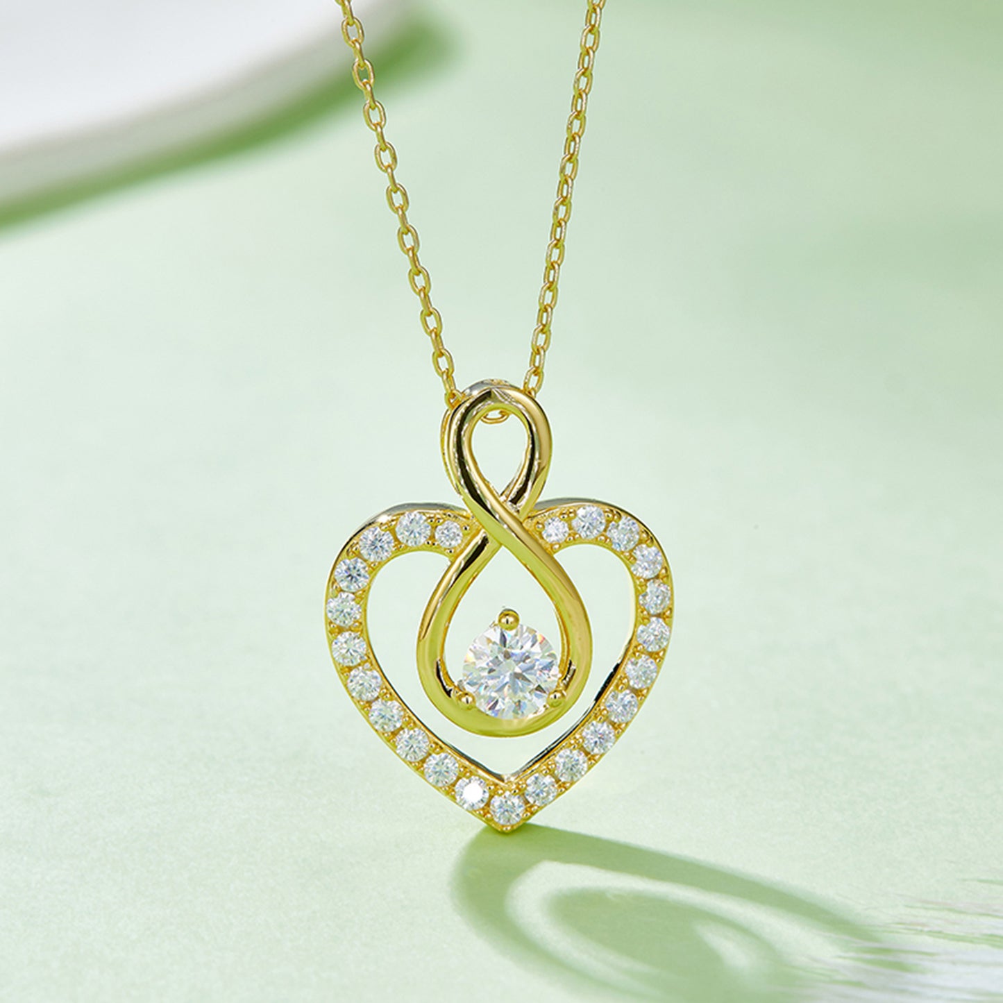 PREORDER- 1 Carat Moissanite 925 Sterling Silver Heart Shape Necklace