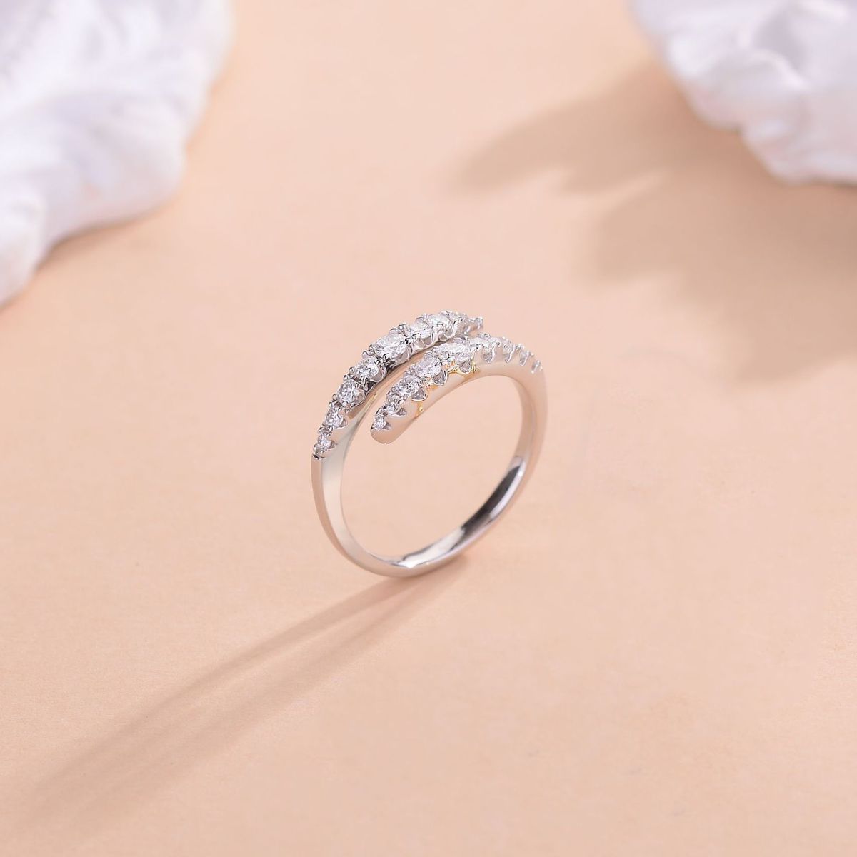 PREORDER- 925 Sterling Silver Moissanite Bypass Ring