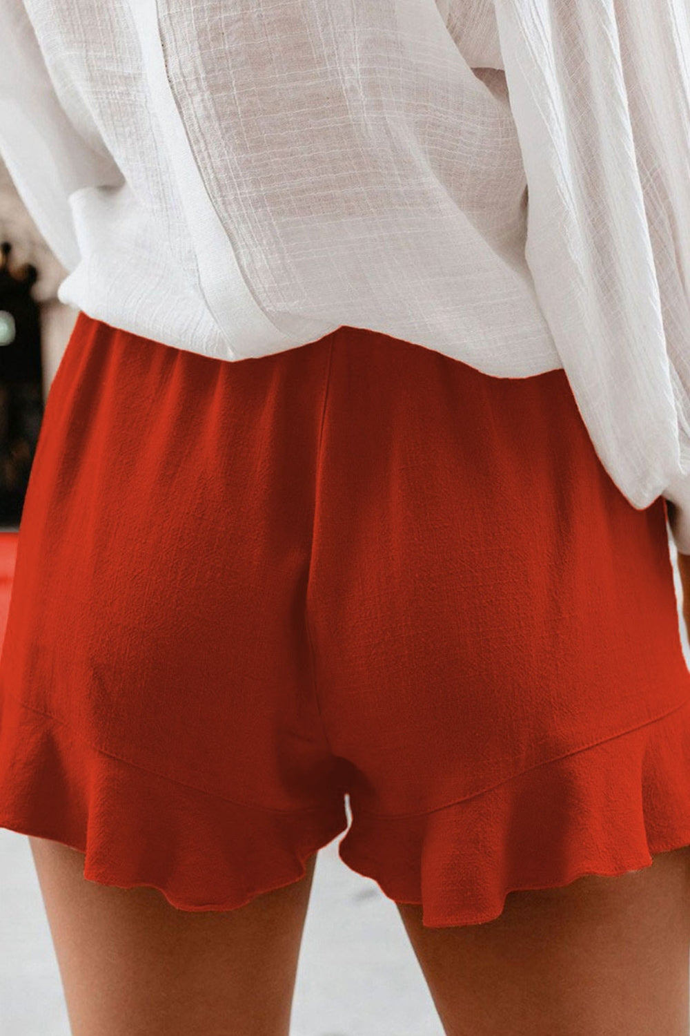 PREORDER- Full Size Ruffled Elastic Waist Shorts