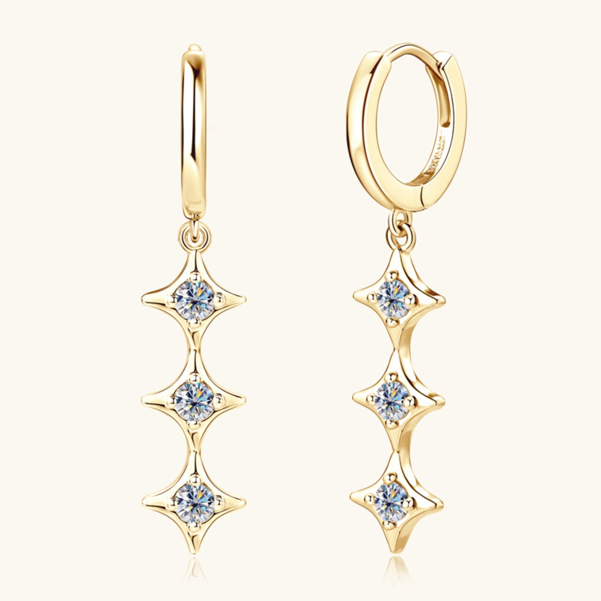 PREORDER- Moissanite 925 Sterling Silver Geometric Shape Earrings