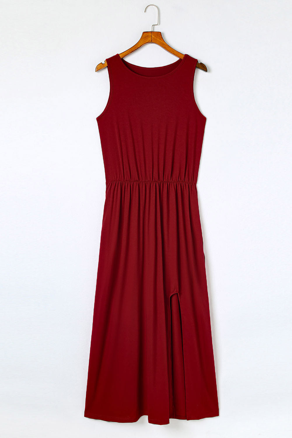 PREORDER- Slit Round Neck Sleeveless Dress