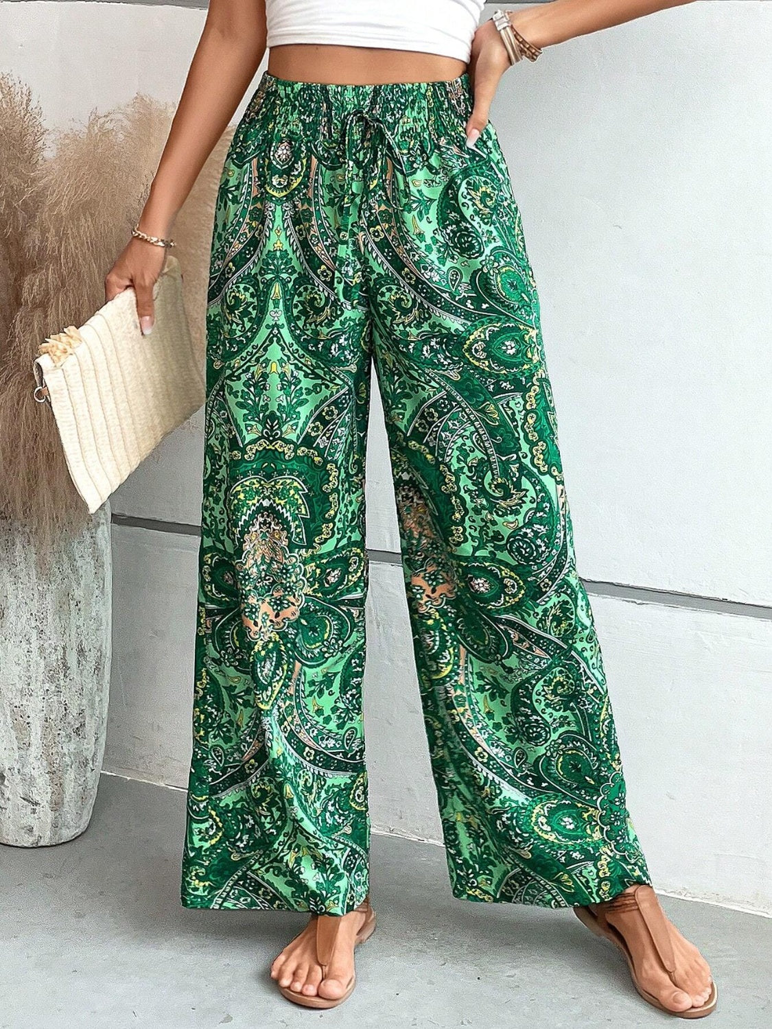 PREORDER- Printed Wide Leg Pants