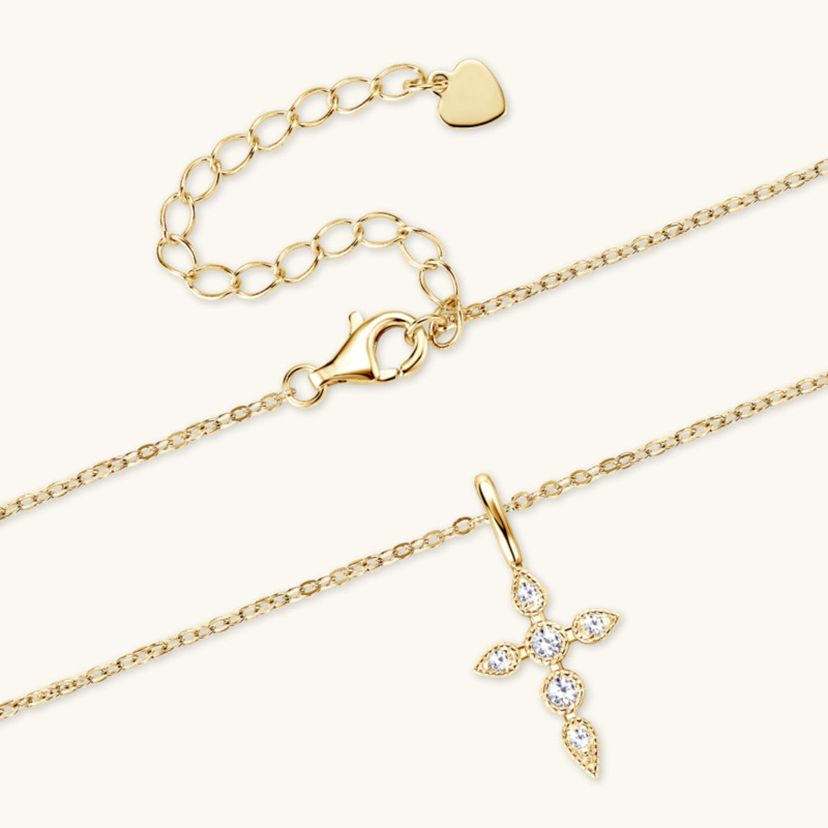 PREORDER- 925 Sterling Silver Moissanite Cross Pendant Necklace