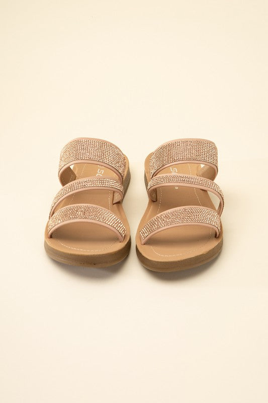 SODA Rhinestone Strap Sandal