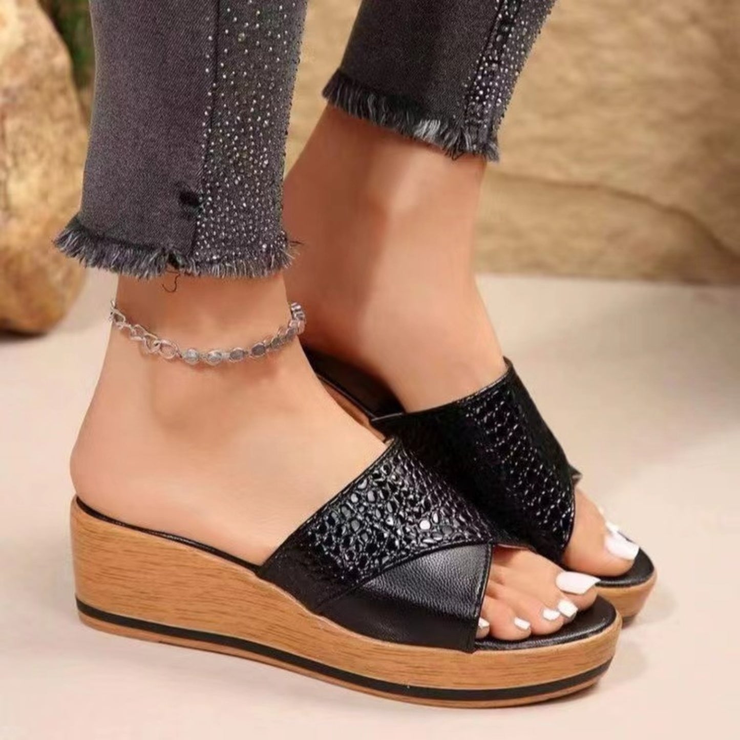 PREORDER- PU Leather Open Toe Sandals