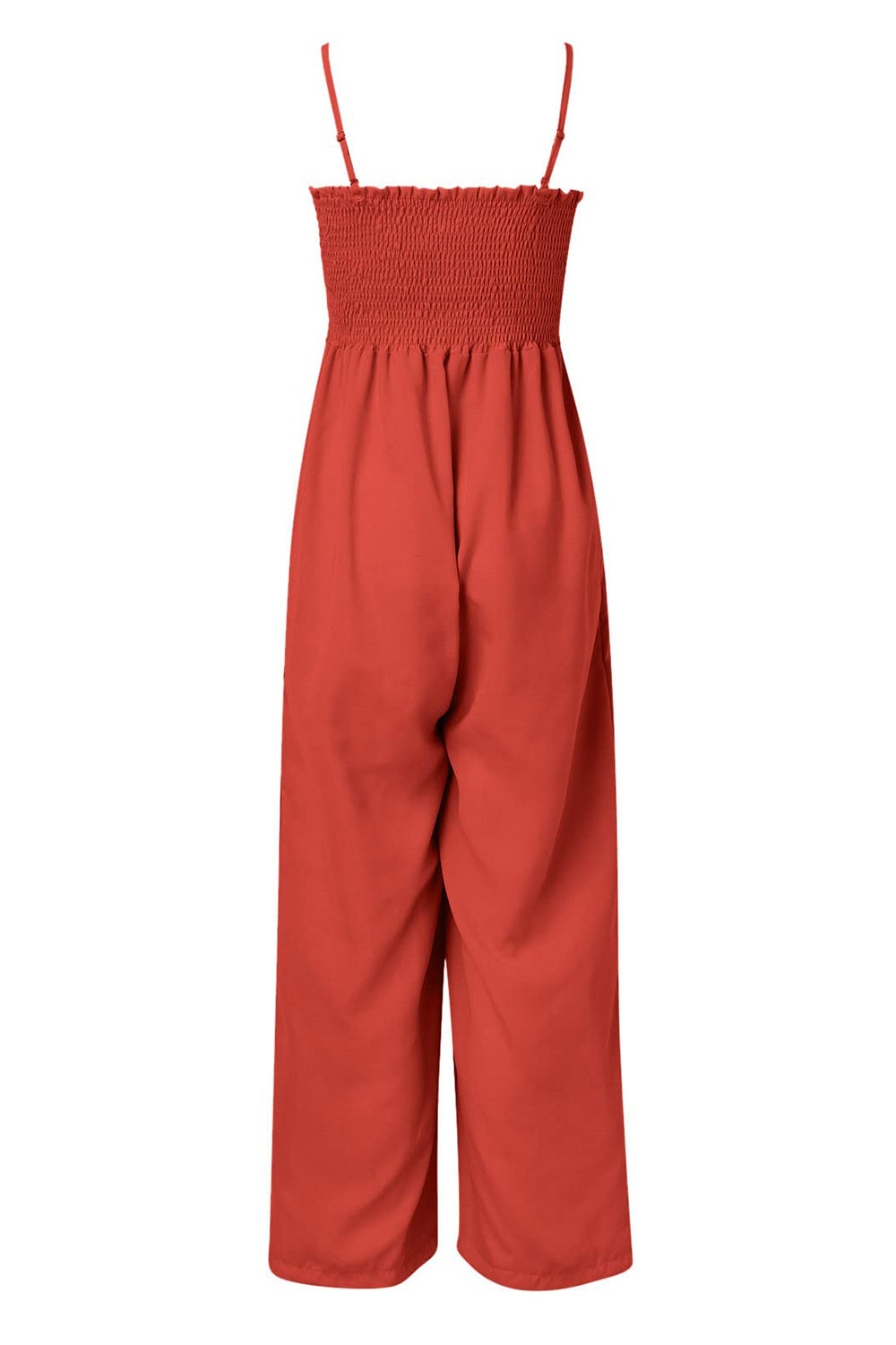 PREORDER- Smocked Spaghetti Strap Wide Leg Jumpsuit