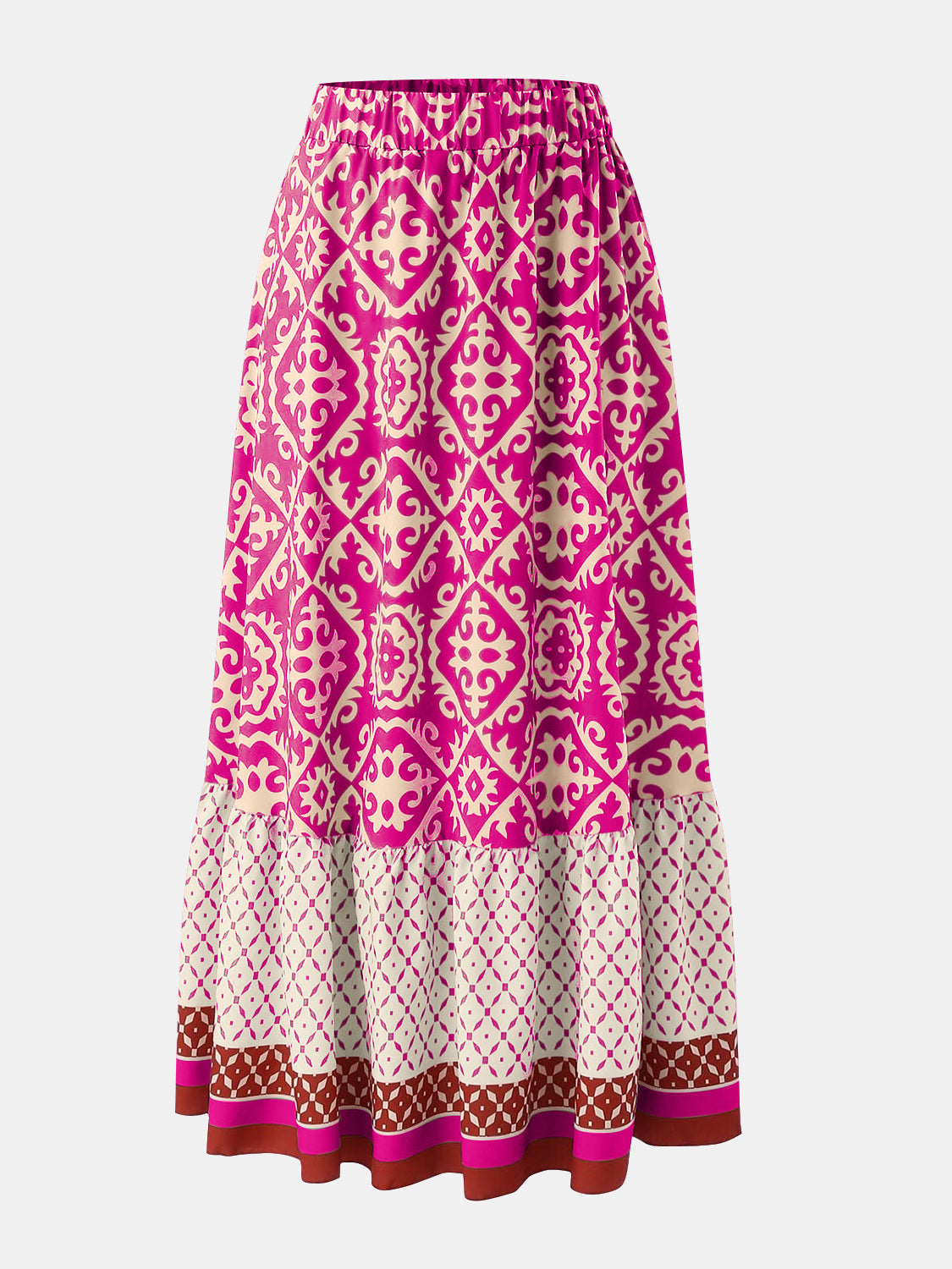 PREORDER- Geometric Elastic Waist Maxi Skirt