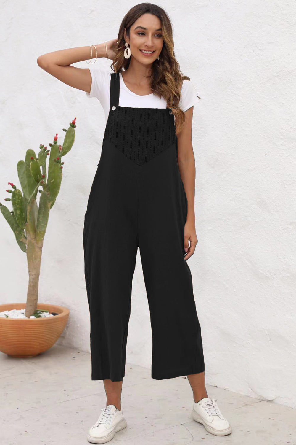 PREORDER- Full Size Square Neck Wide Strap Jumpsuit
