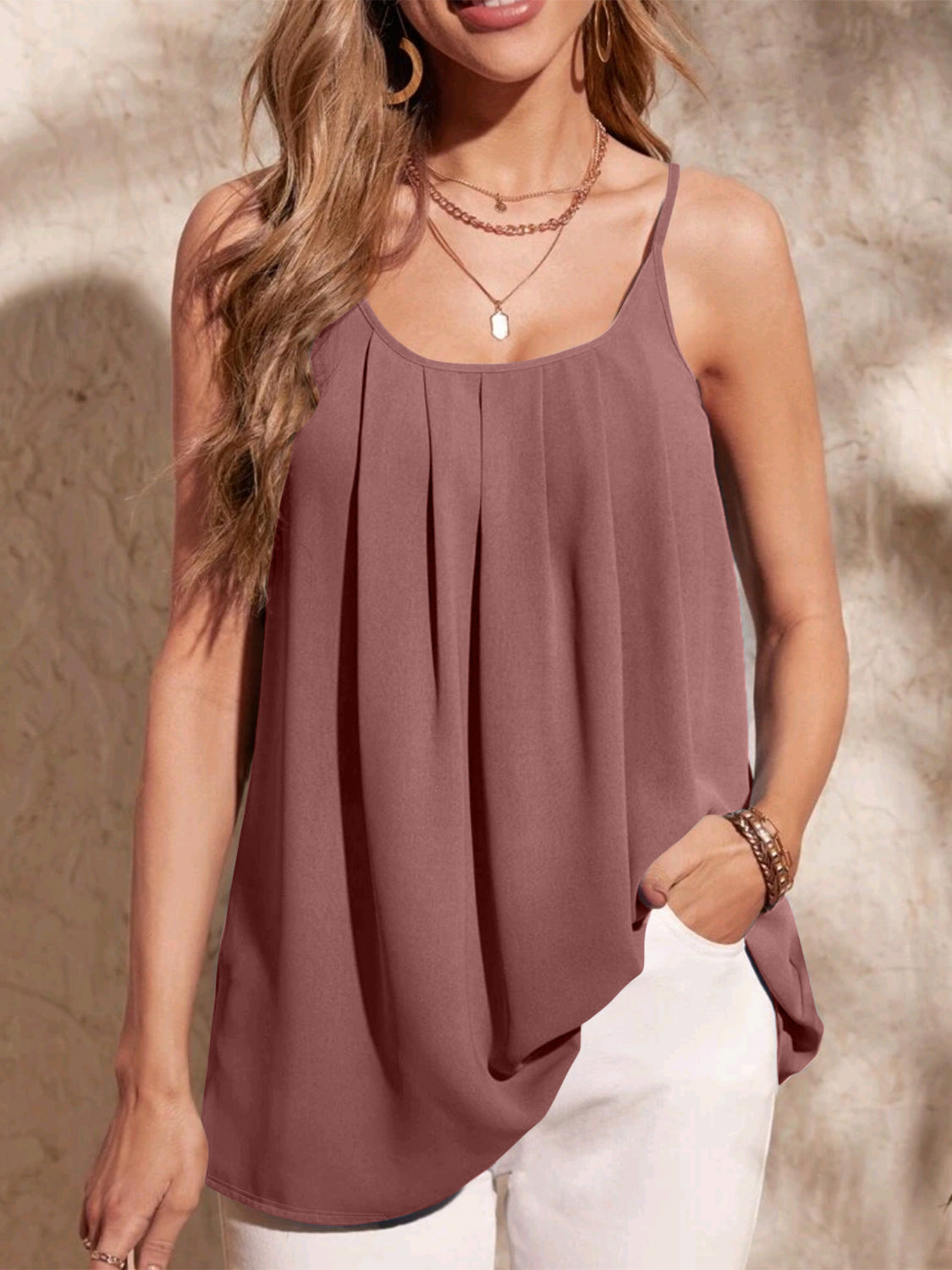 PREORDER- Ruched Scoop Neck Cami