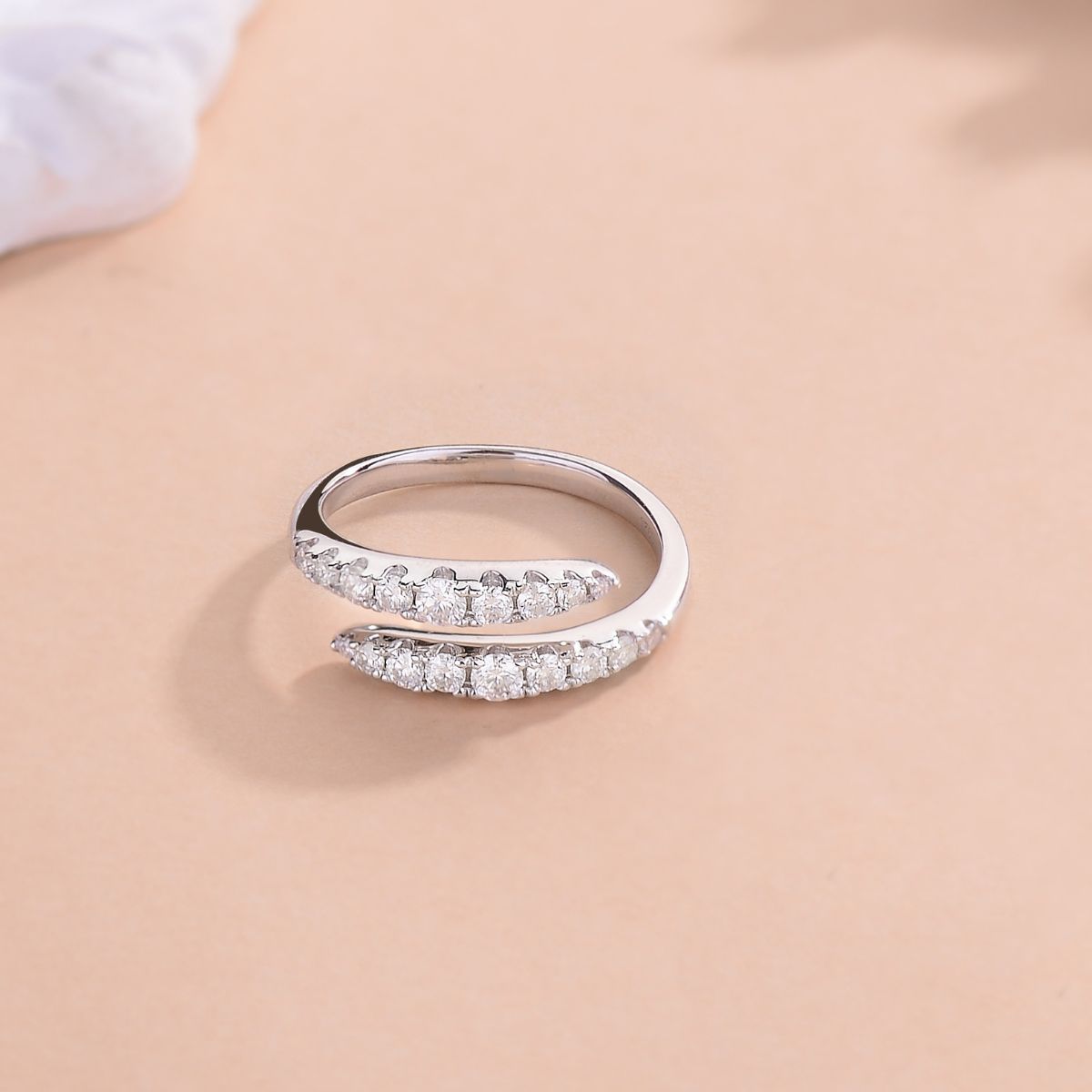 PREORDER- 925 Sterling Silver Moissanite Bypass Ring