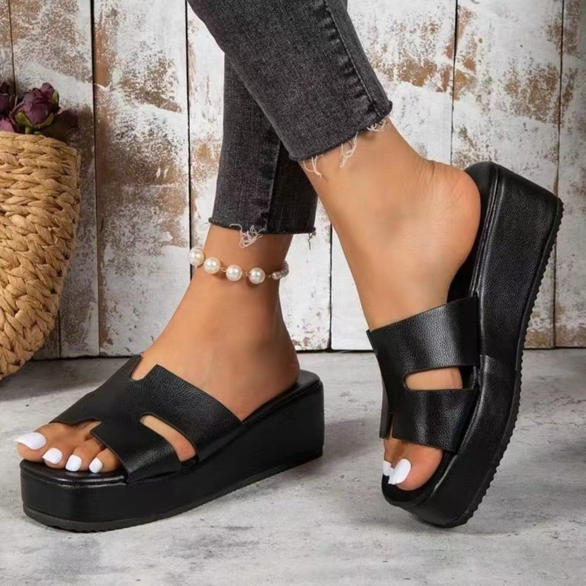 PREORDER- Open Toe Wedge Sandals