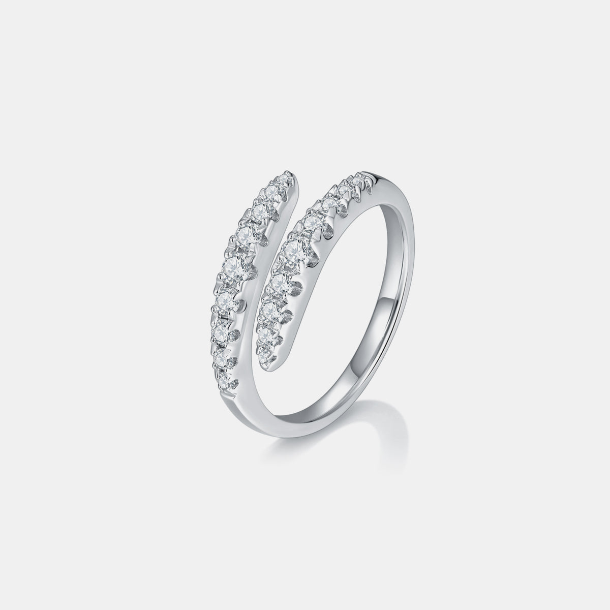 PREORDER- 925 Sterling Silver Moissanite Bypass Ring