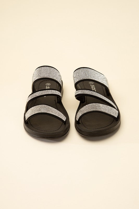 SODA Rhinestone Strap Sandal