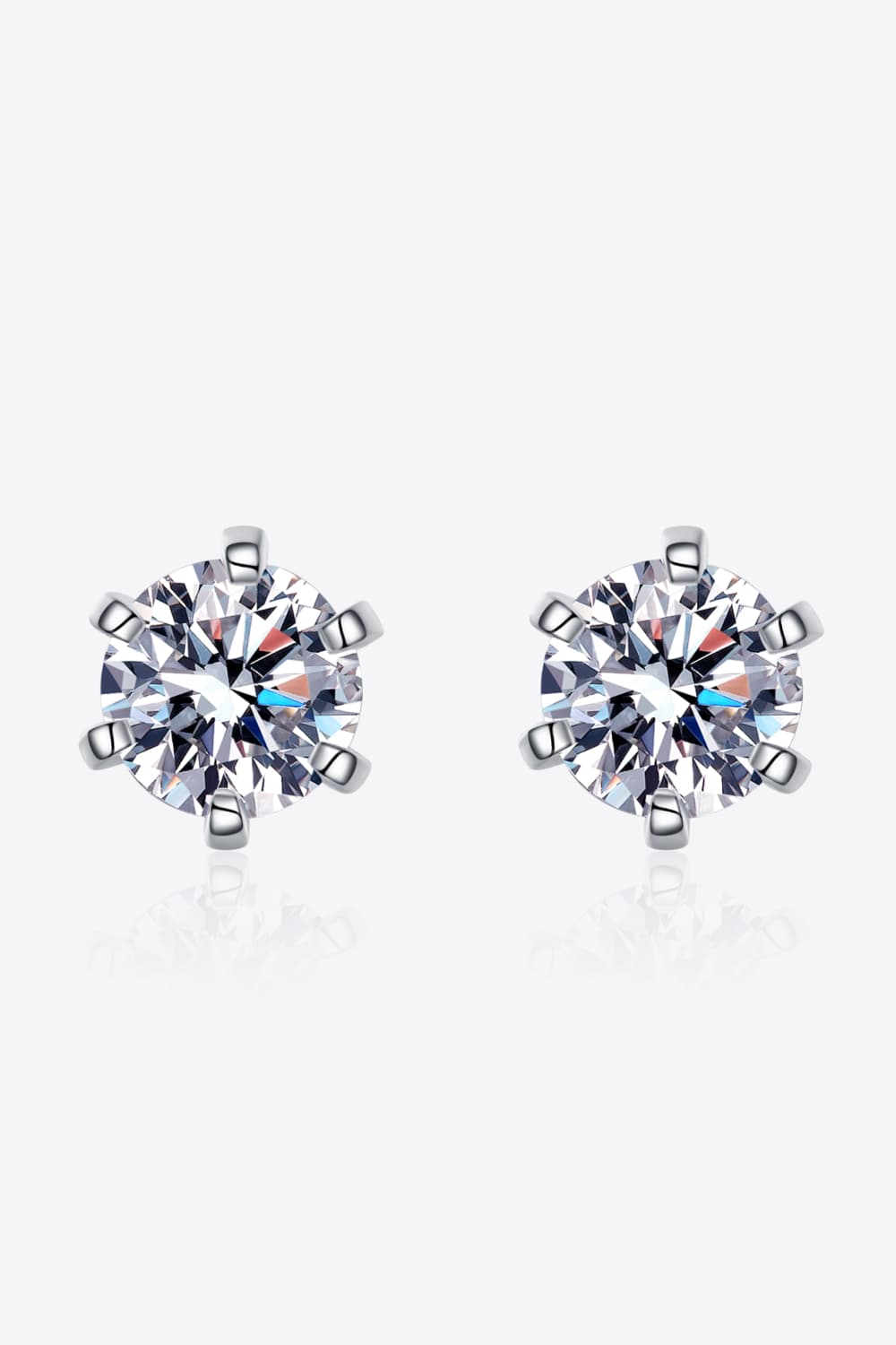 PREORDER- 1 Carat Moissanite Rhodium-Plated Stud Earrings