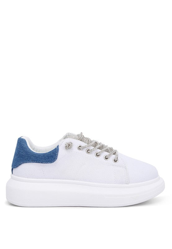 London Rag Jaxen Rhinestones Lace Up Sneakers