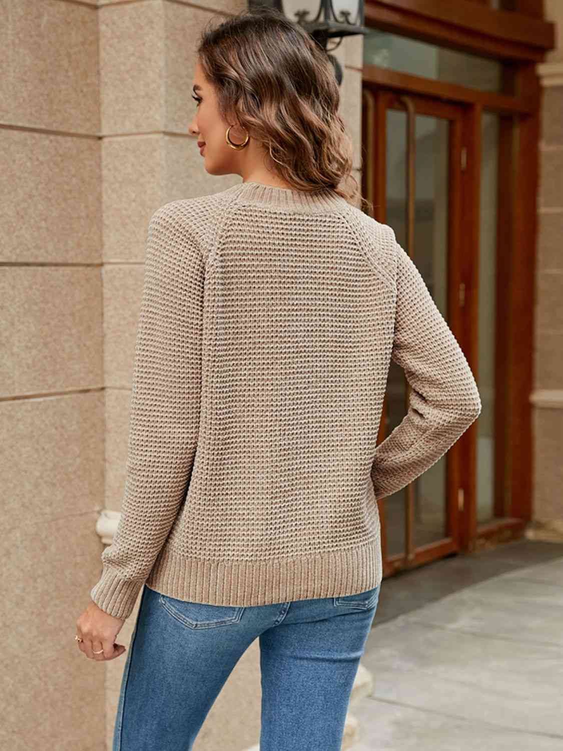 PREORDER- Round Neck Raglan Sleeve Sweater