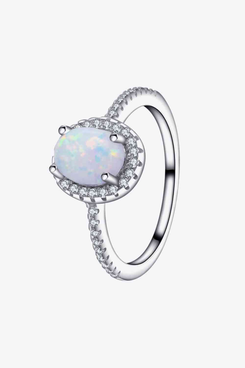 PREORDER- Opal 925 Sterling Silver Halo Ring