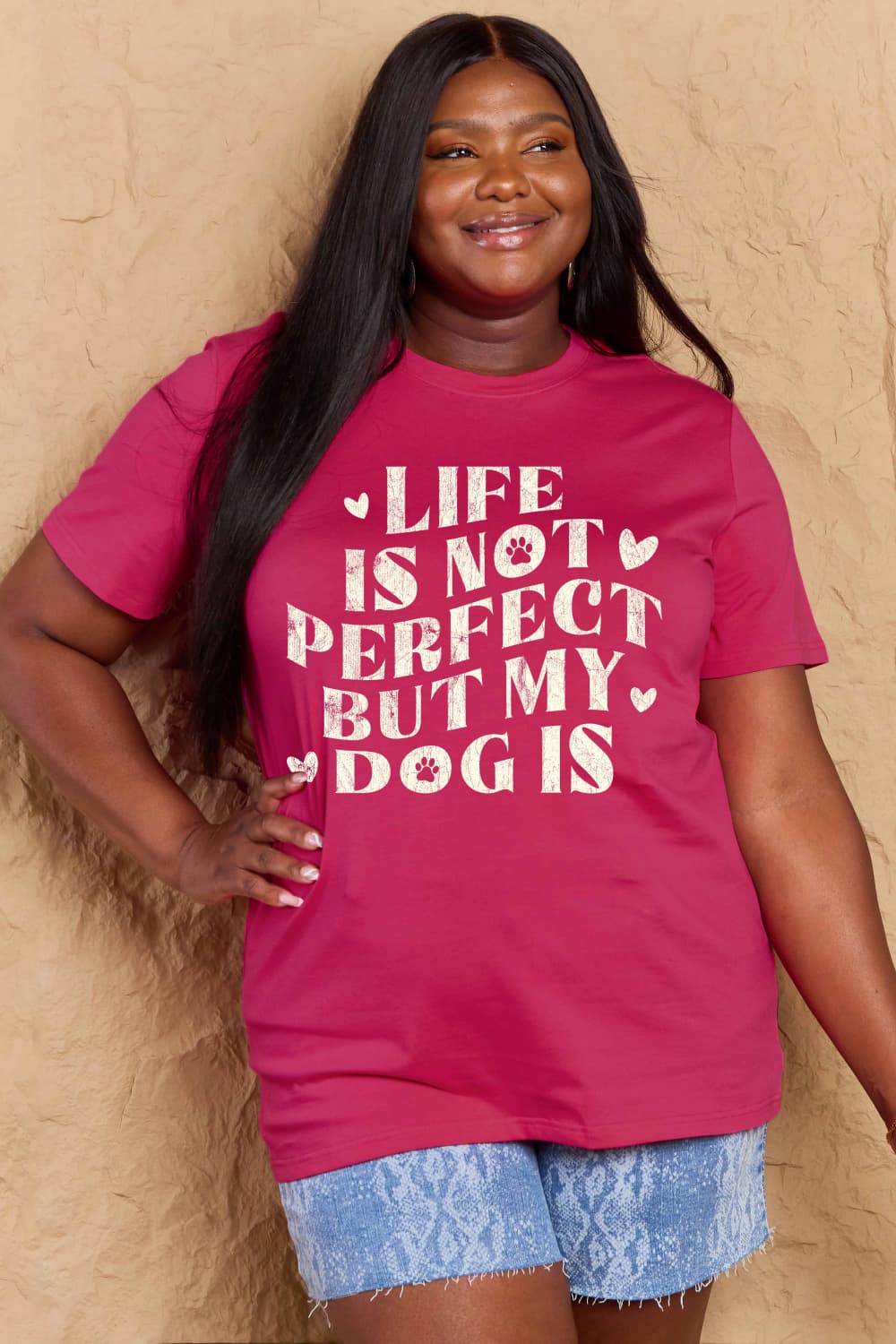 PREORDER- Simply Love Full Size Dog Slogan Graphic Cotton T-Shirt