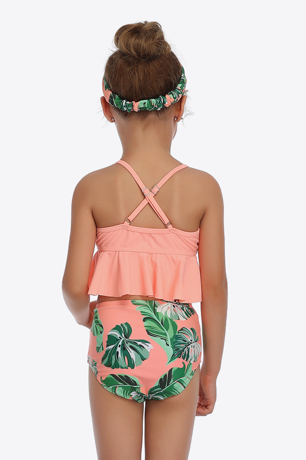 PREORDER- Botanical Print Crisscross Ruffled Two-Piece Swim Set