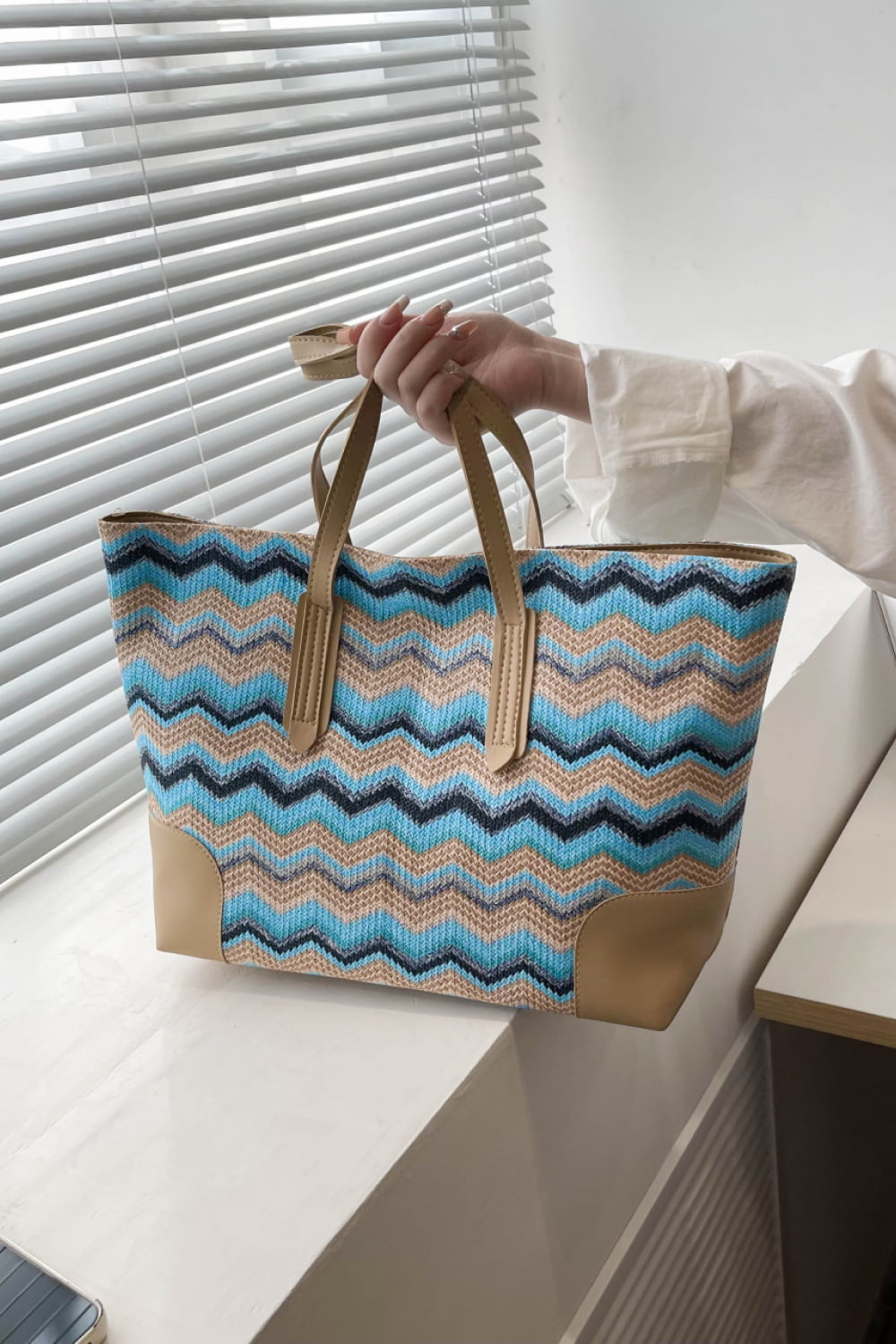 PREORDER- Chevron Straw Tote Bag