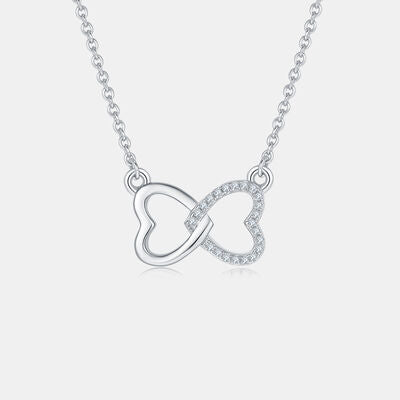 PREORDER- Moissanite 925 Sterling Sliver Heart Bow Necklace