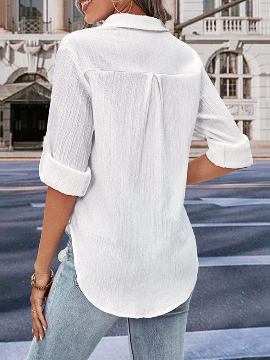 PREORDER- Collared Neck Half Sleeve Twisted Shirt