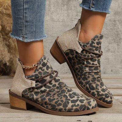 PREORDER- Contrast Canvas Low Heel Boots