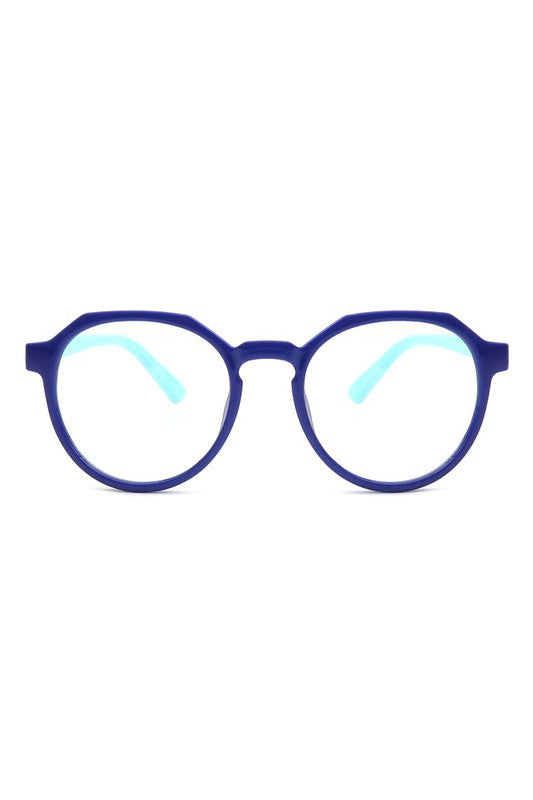 Kids Round Geometric Blue Light Blocker Glasses