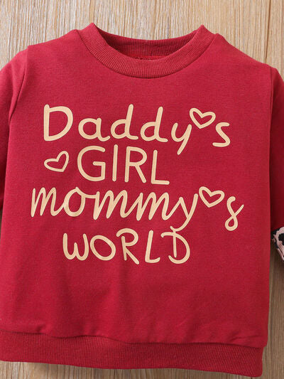 PREORDER- Girls DADDY'S GIRL MOMMY'S WORLD Leopard Top and Pants Set