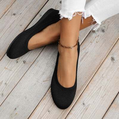 PREORDER- Round Toe Knit Ballet Flats