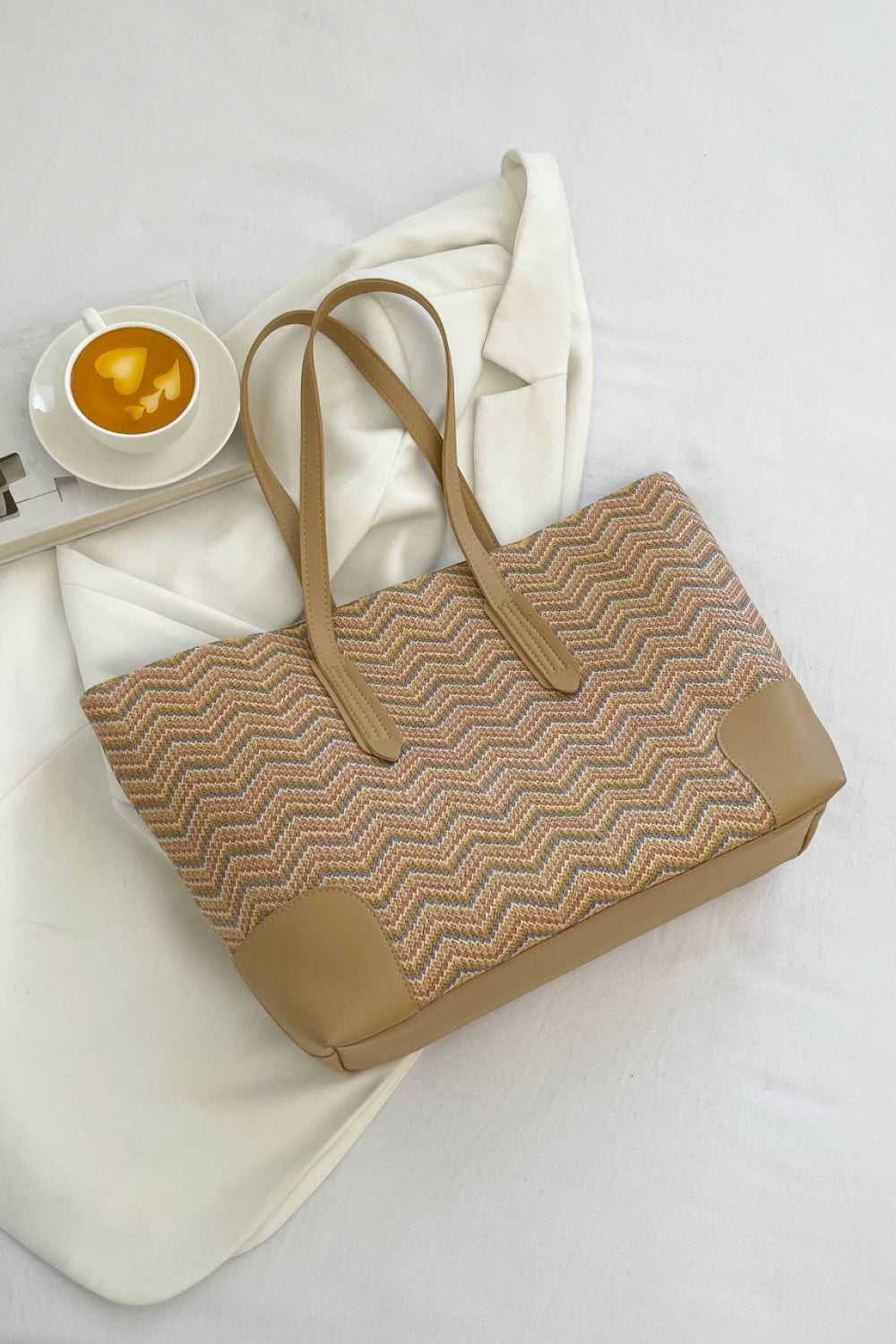 PREORDER- Chevron Straw Tote Bag