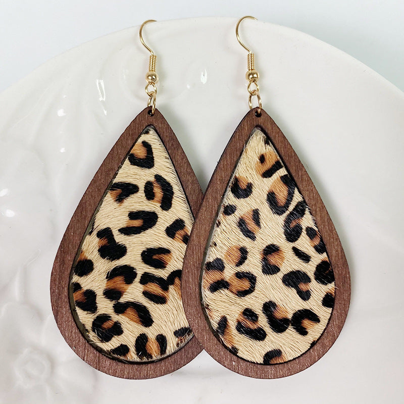 PREORDER- Teardrop Shape Wooden Dangle Earrings