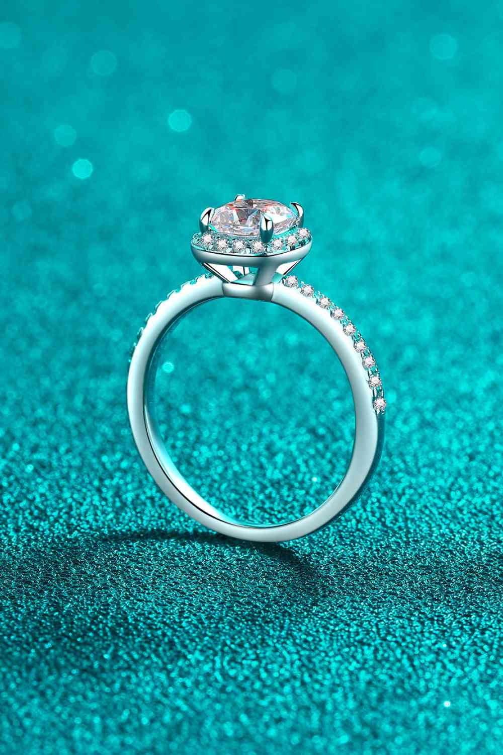 PREORDER- 1 Carat Moissanite 925 Sterling Silver Halo Ring