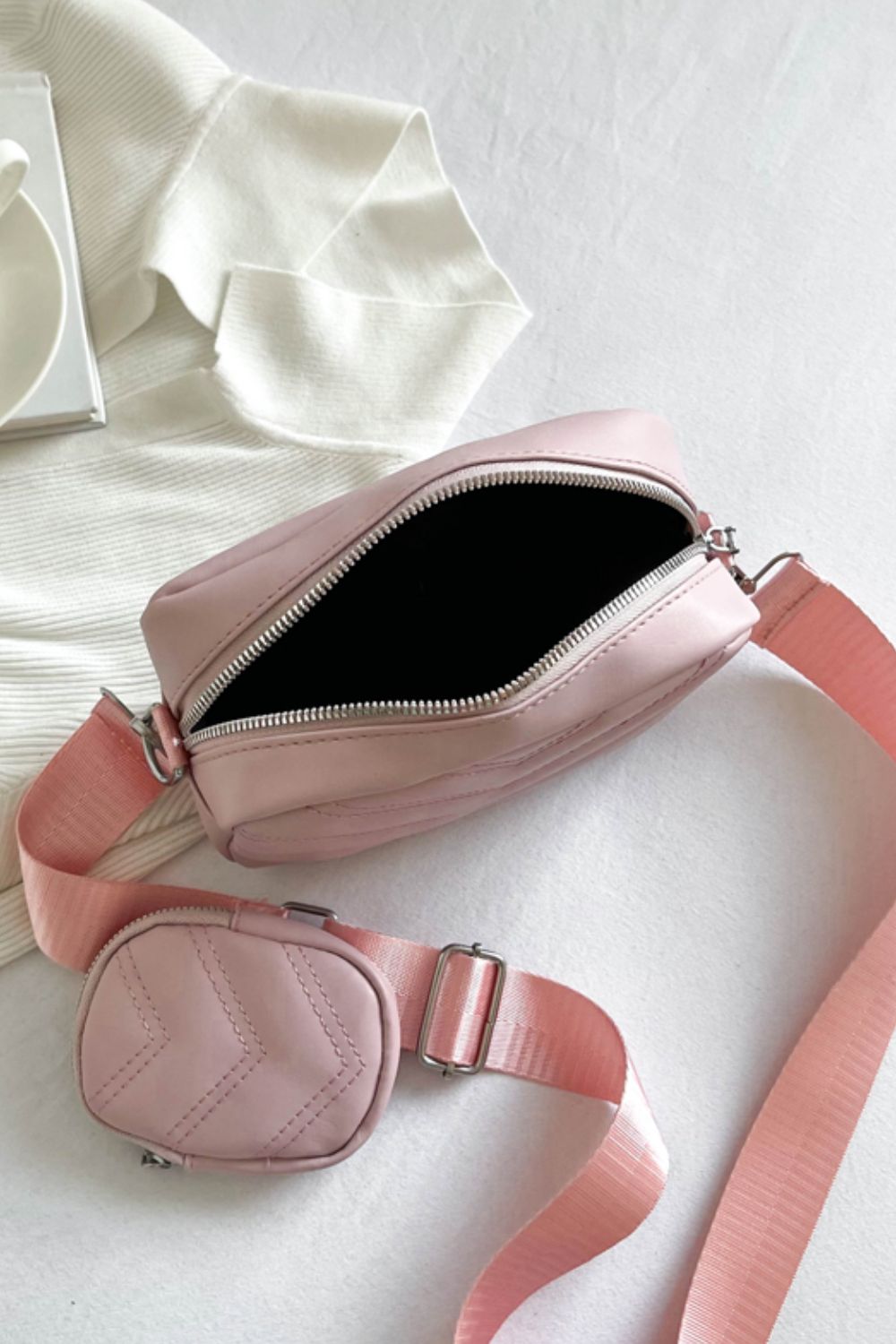 PREORDER- PU Leather Shoulder Bag with Small Purse