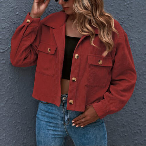 PREORDER- Collared Neck Button Front Jacket