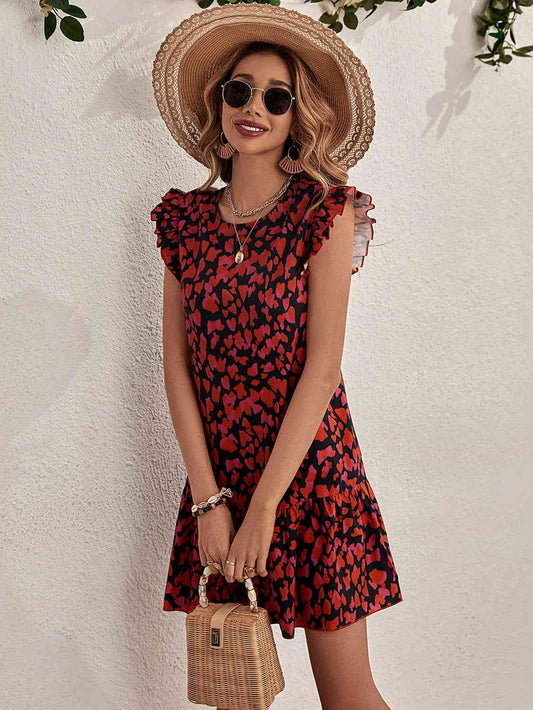 PREORDER- Ruffle Trim Round Neck Dress