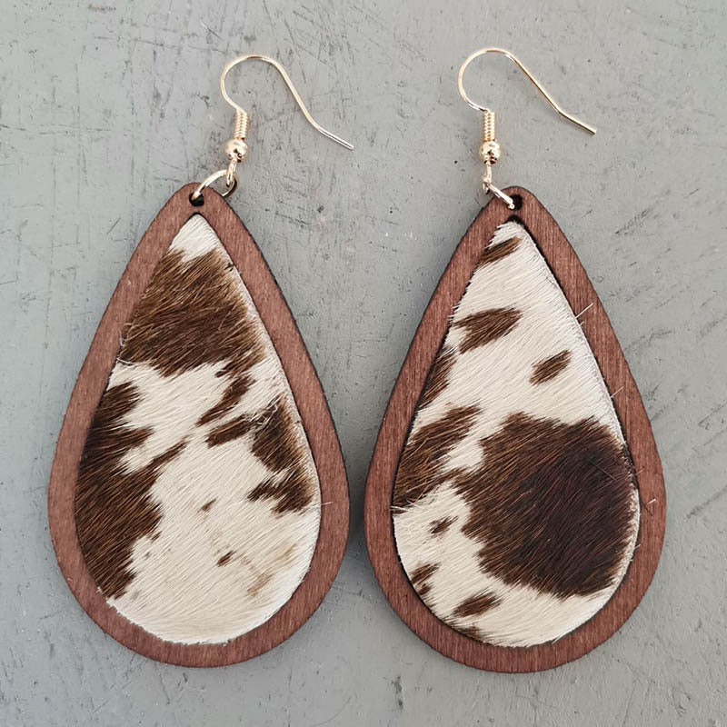 PREORDER- Teardrop Shape Wooden Dangle Earrings