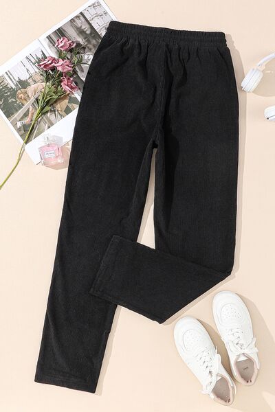 PREORDER- Drawstring Straight Pants with Pockets