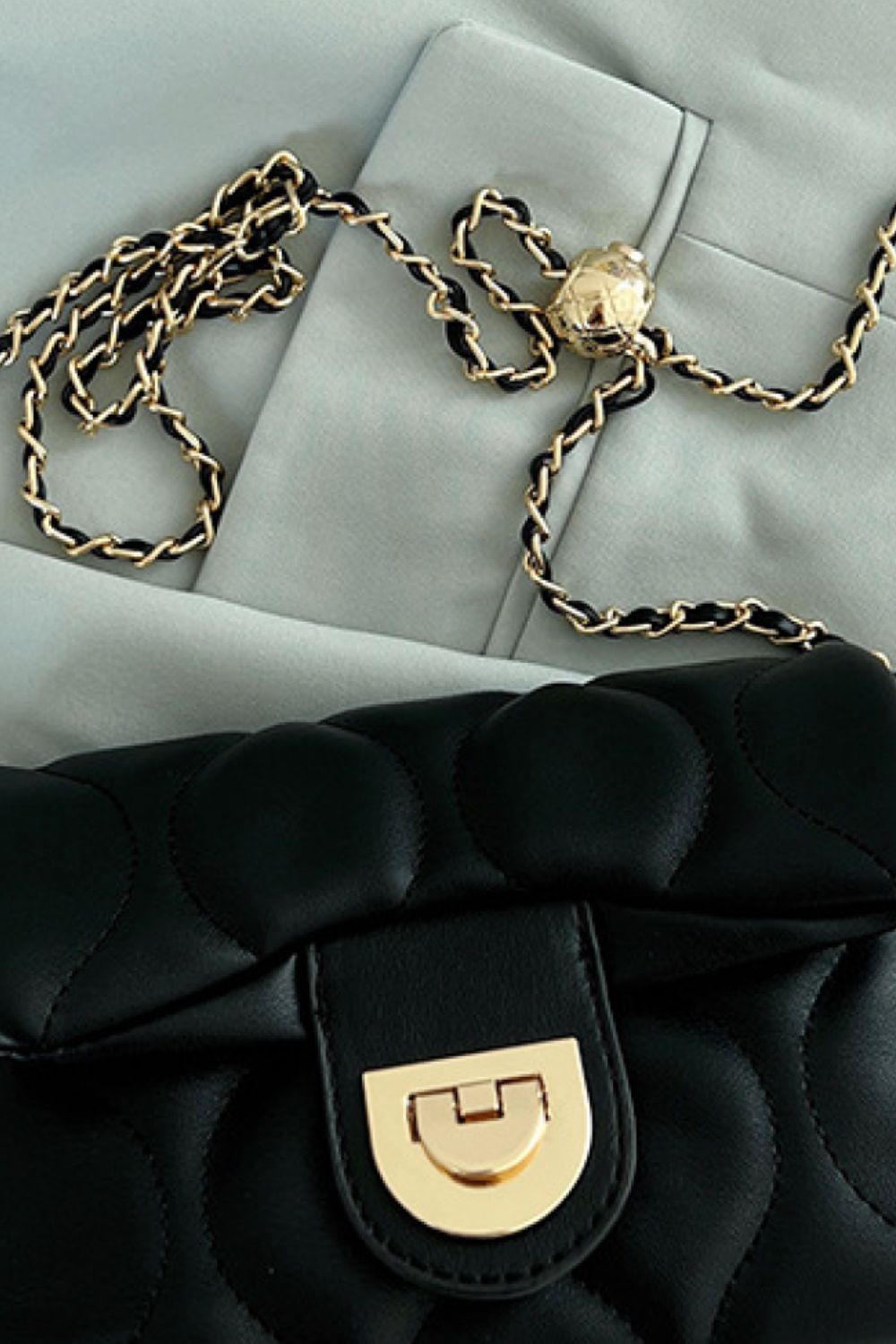 PREORDER- PU Leather Adjustable Chain Crossbody Bag