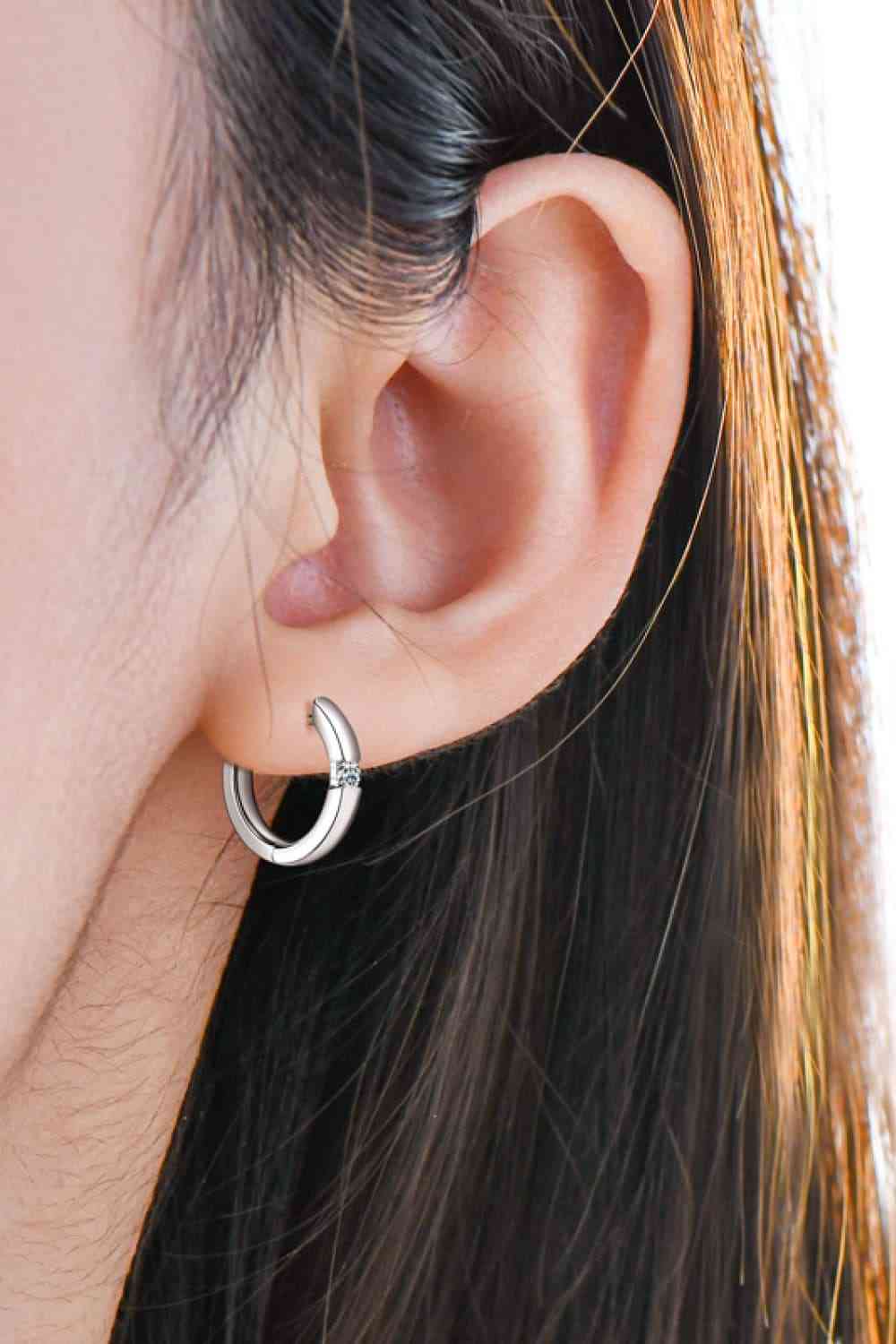 PREORDER- Moissanite 925 Sterling Silver Huggie Earrings