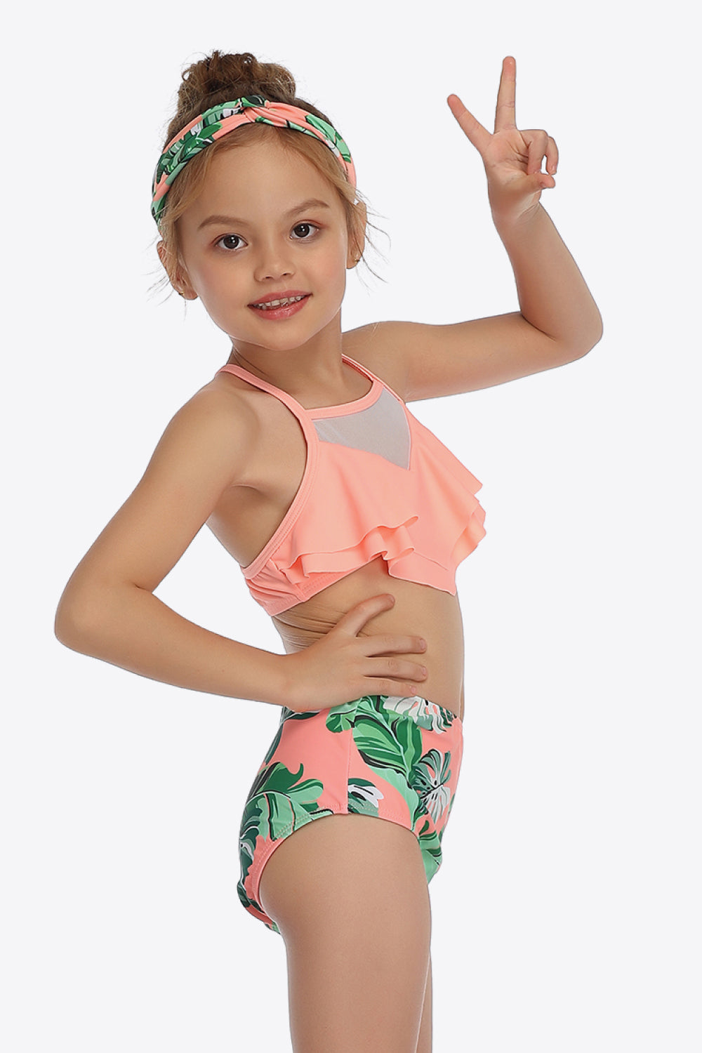 PREORDER- Botanical Print Ruffled Two-Piece Swim Set