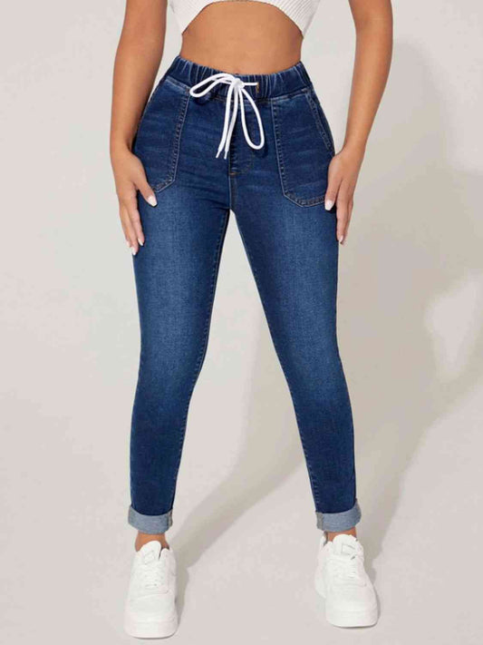 PREORDER- Drawstring Cropped Jeans