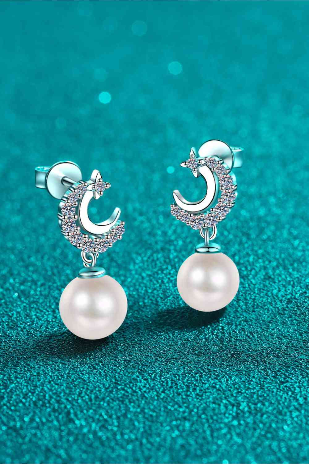 PREORDER- Moissanite Pearl Drop Earrings