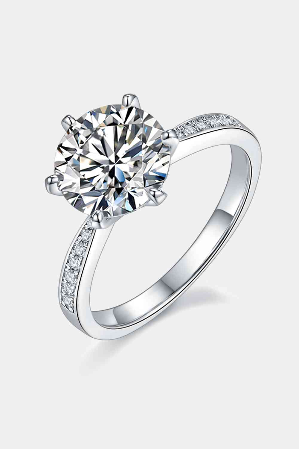 PREORDER- 3 Carat Moissanite Side Stone Ring