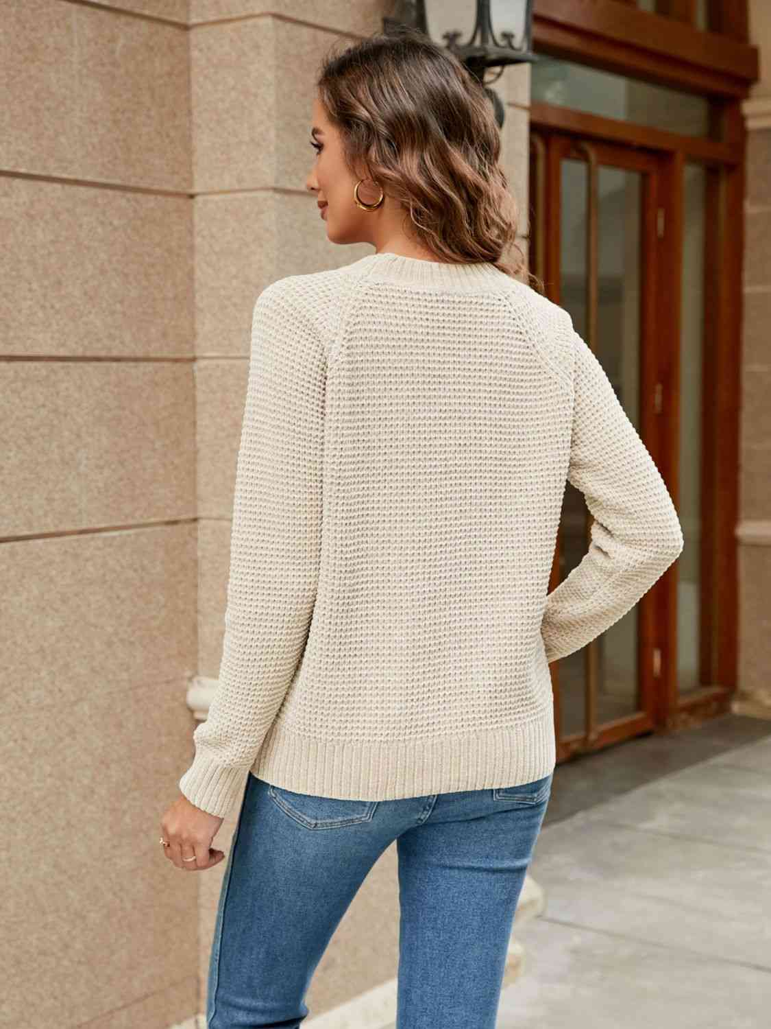 PREORDER- Round Neck Raglan Sleeve Sweater