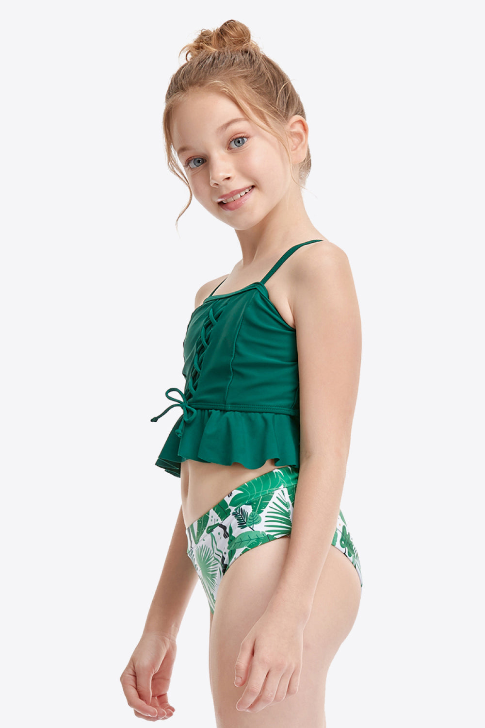 PREORDER- Printed Crisscross Ruffled Two-Piece Swim Set