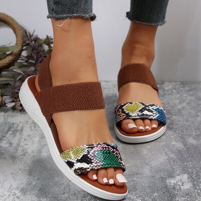 PREORDER- PU Leather Open Toe Low Heel Sandals